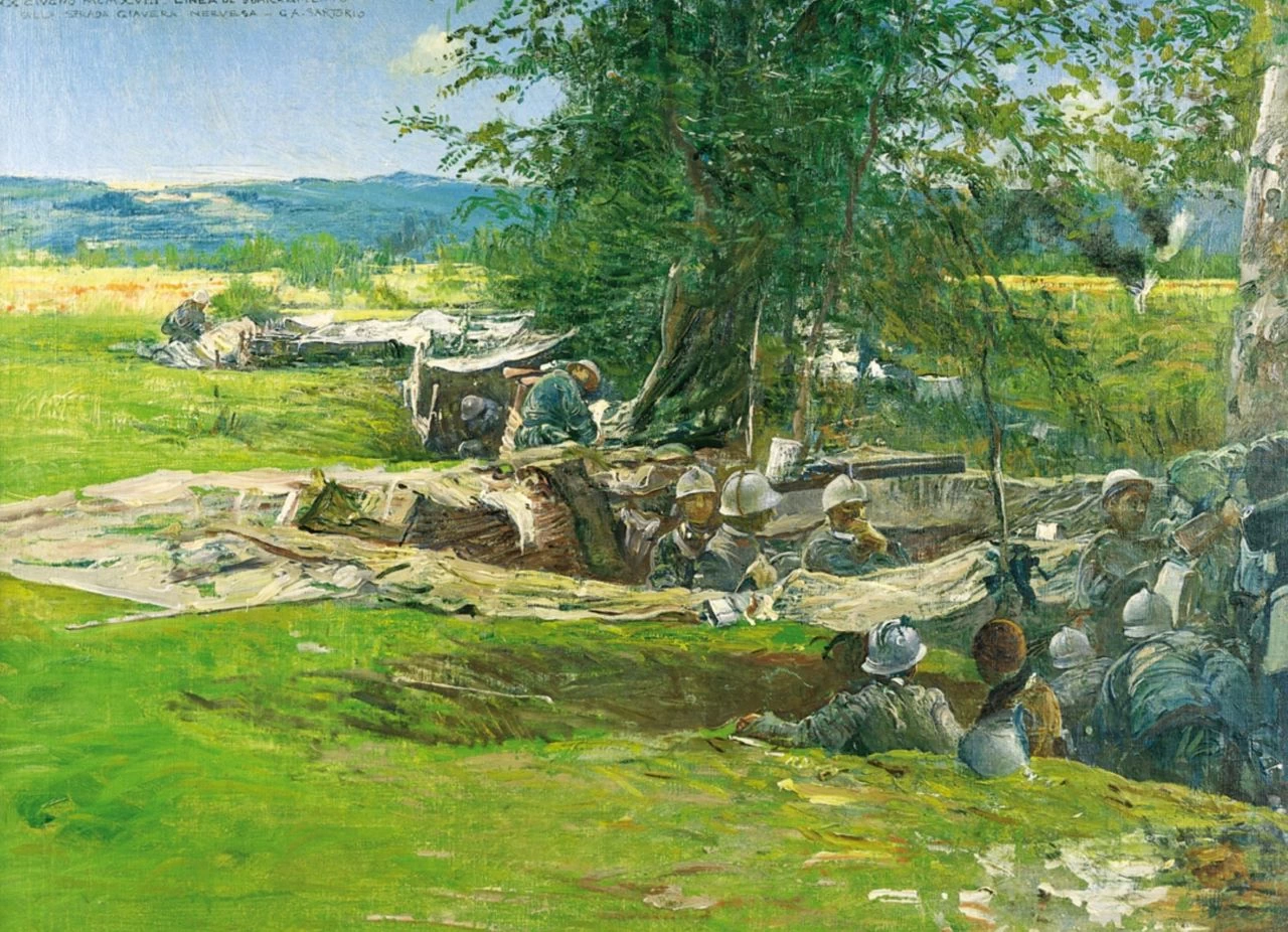 La linea del Sabato fra Giavera e Nervesa - Fondo G.A. Sartorio. Palazzo della Farnesina, Roma